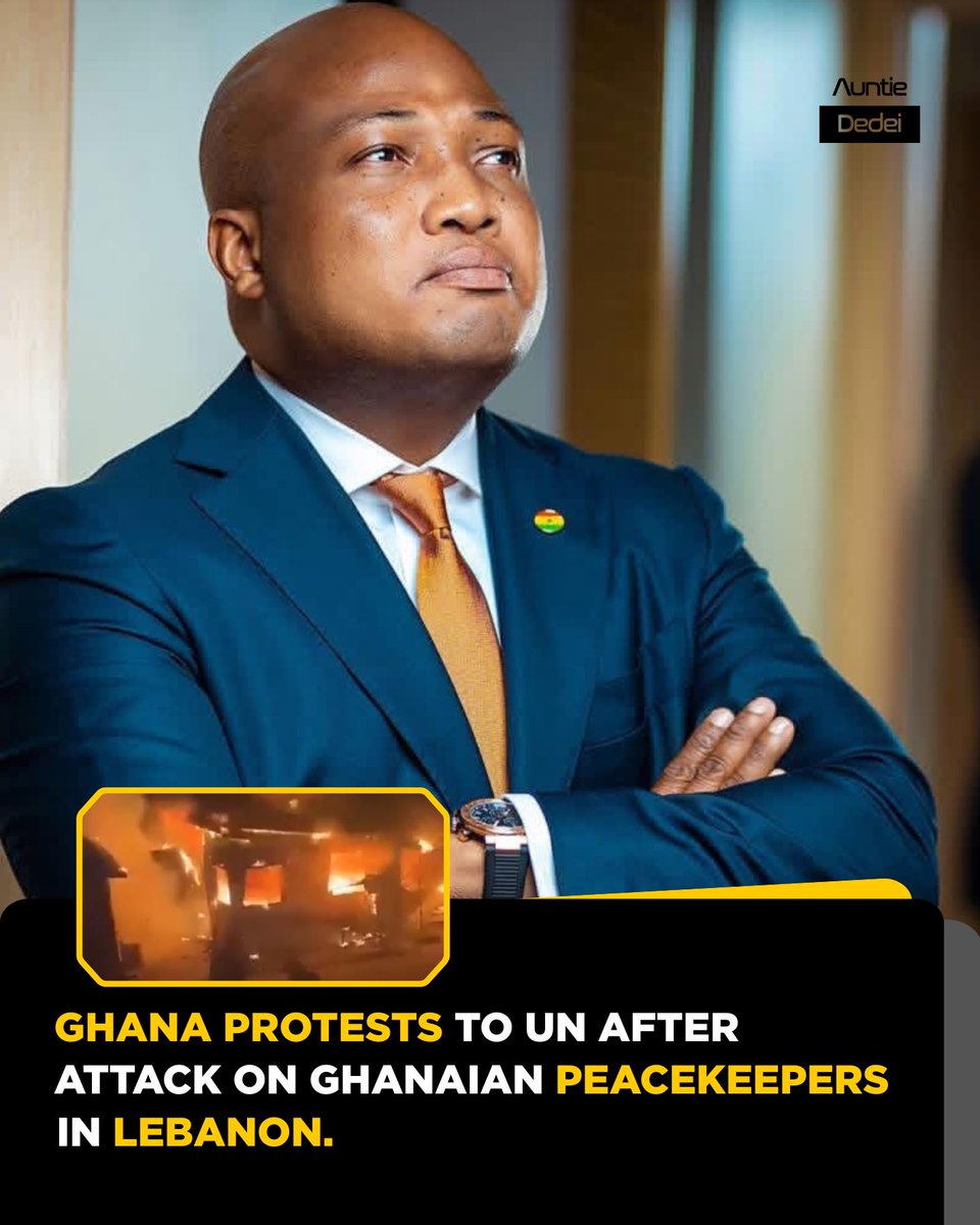 auntiededei's tweet photo. The Minister for Foreign Affairs, Hon. Ablakwa, has formally lodged a protest with the United Nations after two Ghanaian soldiers serving with the United Nations Interim Force in Lebanon (UNIFIL) were seriously injured in an attack in southern Lebanon on March 6, 2026.
#Dedei https://t.co/djOsi0M1d5