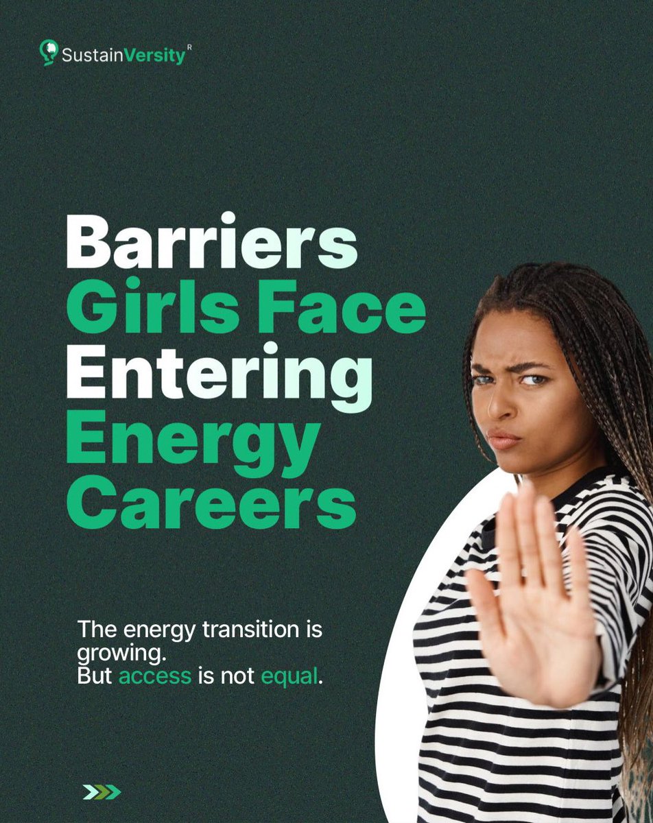 sustainversity_'s tweet photo. The energy transition needs talent.
But barriers like limited STEM access, lack of mentorship, and structural bias still prevent many girls from entering energy careers.
Inclusion strengthens innovation.
Access shapes opportunity.
https://t.co/gSG02SdqGK

#SustainVersity https://t.co/REDP1KoOXA