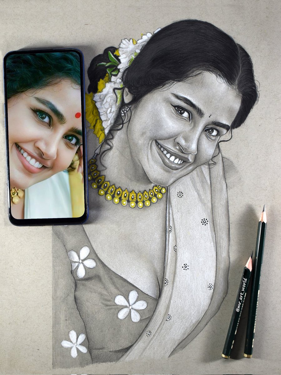 MrArtWorld2's tweet photo. Pencil Portrait sketch of anupama parameshwaran https://t.co/QjjsY6C3b1