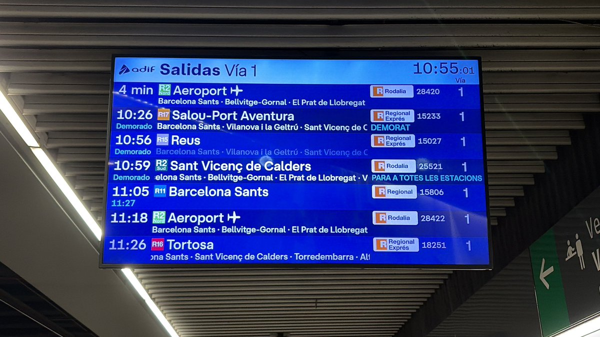 🤬Ni en dissabte funciona el Corredor Sud. 
Fa una hora que no surten trens cap al sud del país. 
❌Cap explicació. Cap avís per megafonia. 🆘Tenim un problema de país. I sense inversions al Pla de Rodalies

#vergonya <a href="/manelnadal63/">Manel Nadal Farreras</a> <a href="/territoricat/">Territori</a>