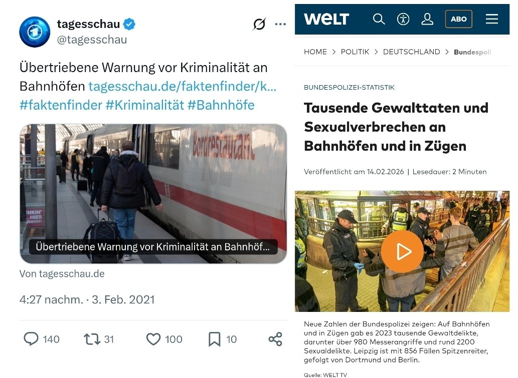 "Übertriebene Warnung vor Kriminalität an Bahnhöfen" - ARD Faktenfinder. #OerrBlog