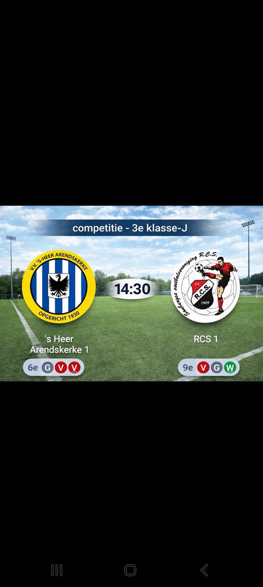 edgar_swagers's tweet photo. MATCHDAY 
Vandaag de wedstrijd @vvarendskerke tegen @RCSoostsouburg mogen leiden. 
Voor mij de 1e keer in s Heerarenskerke. De wedstrijd in Oost souburg eindigde in een 2-2. https://t.co/JGi04perWI
