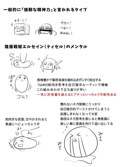 エルセイン(ティセルのメンタル)、もうちょっと補足しました 