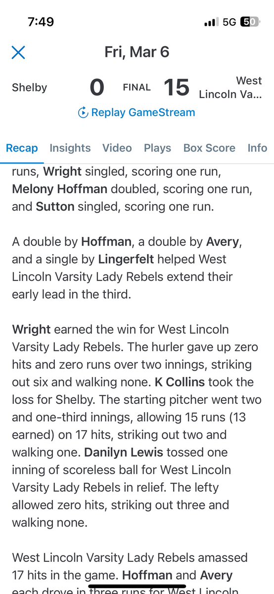 Gabby Wright 2027 RHP tweet media