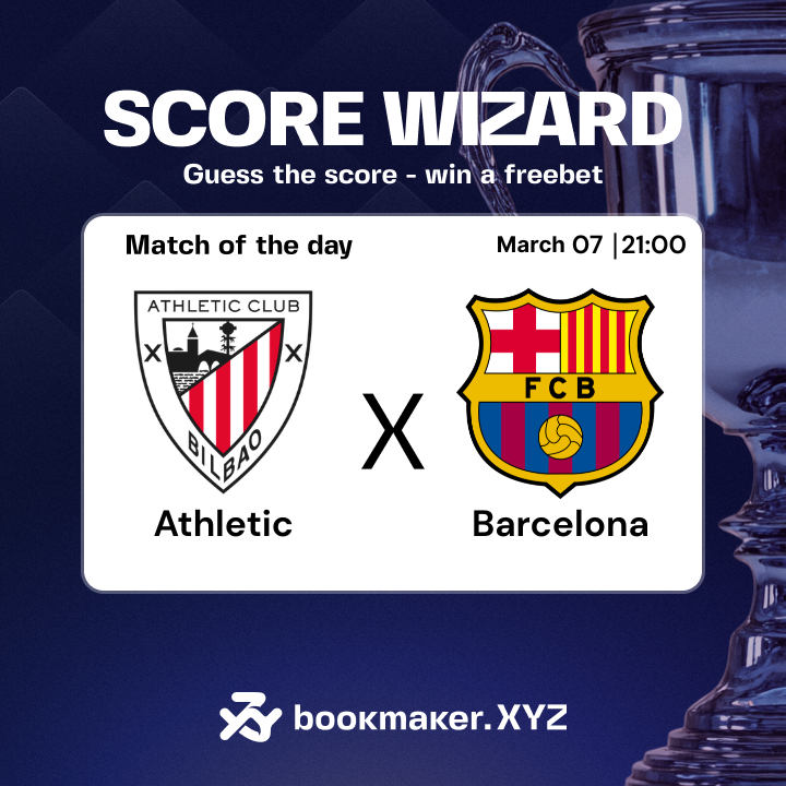 🧙‍♂️ Score Wizard

LaLiga action today: Athletic Bilbao vs Barcelona⚽

Can you predict the final score? Drop your guess, get it right and win a $20 freebet!

How to enter:
✅ Follow <a href="/bookmakerxyz/">bookmaker.XYZ</a>
✅ Like &amp; Retweet
✅ Comment your score prediction

‼️ One guess only. Multiple =