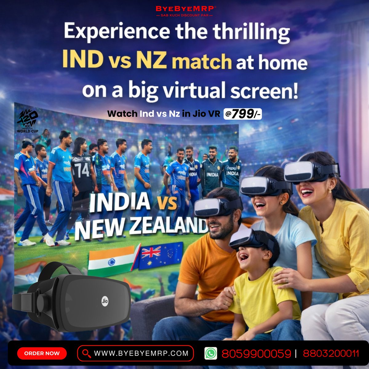 🏏 Experience the thrill of IND 🇮🇳 vs NZ 🇳🇿 like never before!

🔥 Watch India vs New Zealand in Jio VR
💰 Just @ ₹799
📦 Limited Time Offer – Order Now!

🌐 byebyemrp.com
📲 WhatsApp: 8059900059 

#INDvsNZ #IndiaVsNewZealand #CricketFans #CricketLovers #JioVR #bbm