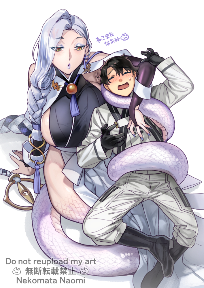 おみぃさん全長数メートル(可変)くらいあるラミア形態の再臨もあればよかったのになっていう絵です 