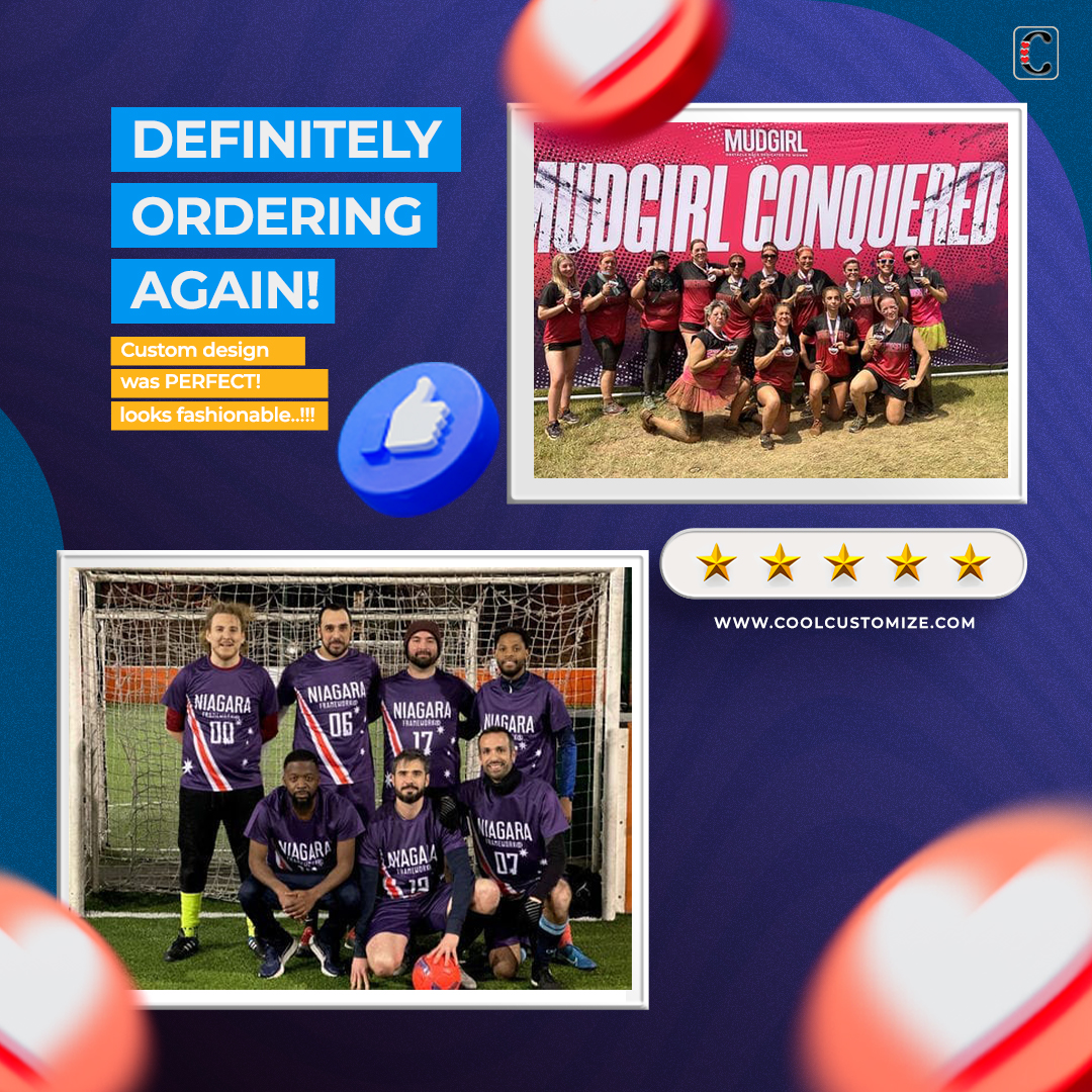 Coolcustomize_'s tweet image. ⭐⭐⭐⭐⭐ 2 teams. 2 sports. 1 thing in common: they swear by our jerseys 🔥 Ready to upgrade your teamwear?
.
.
#CoolCustomize #TeamJerseys #CustomUniforms #SportsApparel #ClientLove #TestimonialTuesday #CustomMerch #TeamSpirit