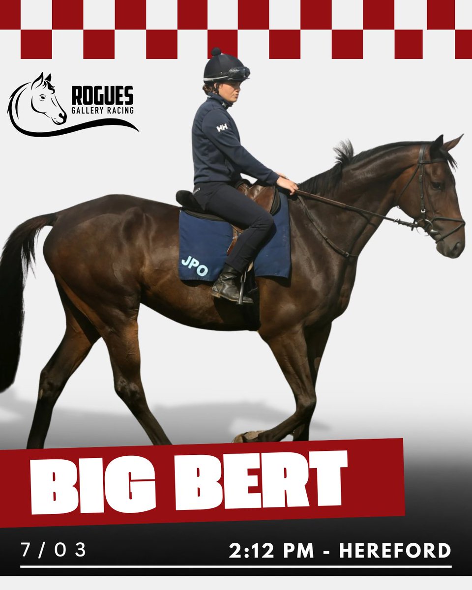 Roguesracing_'s tweet image. 🔴⚪️🔴⚪️Race day⚪️🔴⚪️🔴

Today we have BIG Bert running in the 2:12pm @HerefordRaces for trainer @JPOwenRacing 

@james_bowen_ takes the ride. 

Good luck to all his owners 🏇🏇🏇

roguesgalleryracing.com

#Racehorseownership #syndicate #getinvolved #bepartofit #Therogues