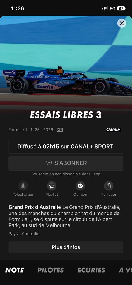gdrd33's tweet photo. @InfoAbonneCanal bonjour, je souhaitais voir les replay de la F1 sur mon  iPhone, mais je n’ai accès rien dans l’application, même après réactivation des droits https://t.co/cGj1OsIUls