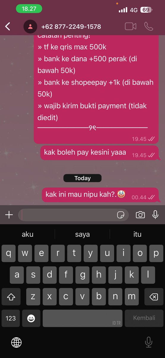 yaampun aku kena juga lagi kemarin, ga lagi2 deh pay akhir😓💔 semoga orang2 baik rezekinya diperluas aamiin😣 #jokiml #zonauang