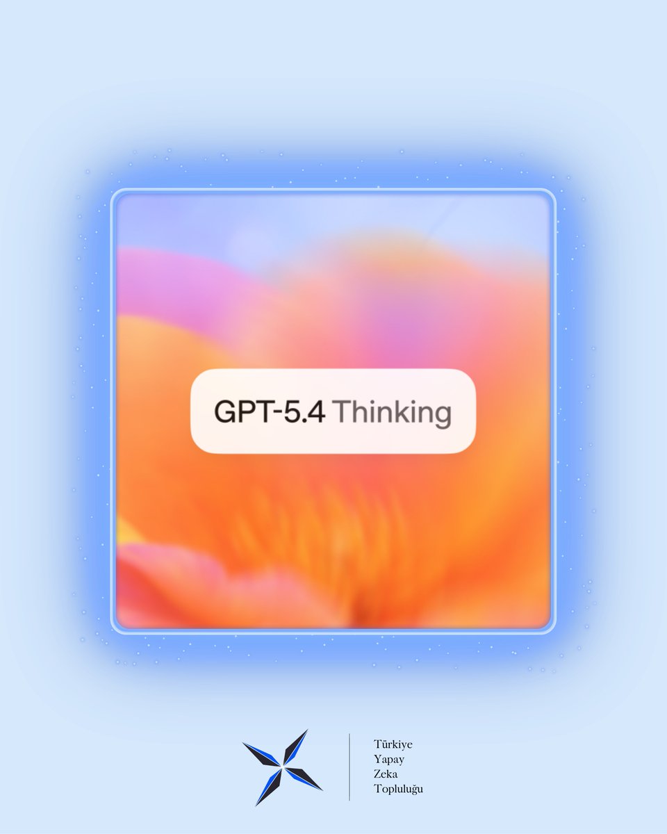 turkiyeyz's tweet photo. OpenAI 5 Mart'ta, profesyonel çalışma hayatını kökten değiştirecek yeni modeli GPT-5.4'ü tanıttı. 

GPT-5.4 ile artık yapay zekaya "ne yapması gerektiğini" söylemekten ziyade, "sonucun ne olmasını istediğinizi" tarif ettiğimiz bir döneme giriyoruz. 

#OpenAI #GPT54 #AI #TYZT https://t.co/FYVfdVWdBX