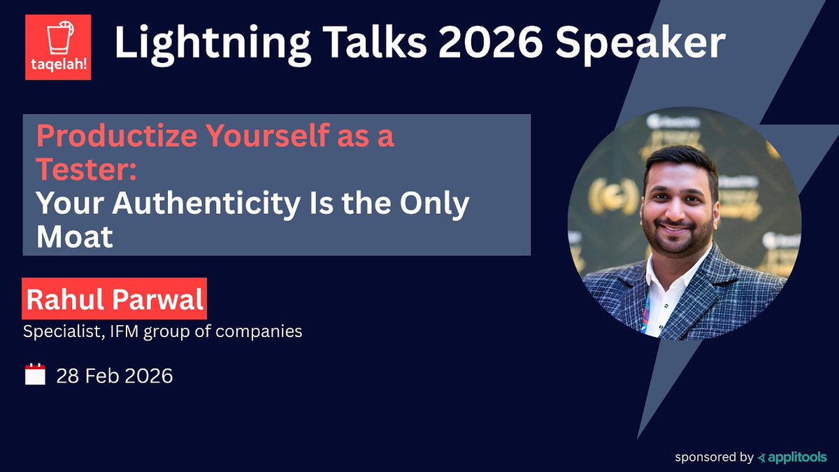 🚨BREAKING: taqelah singapore just dropped the Lightning talks playlist!

My talk can be accessed directly via this link:

youtu.be/ymcyWA5kytw?si…

Also, you can check out all my available public talks here:

testingtitbits.com/mytalks/

#LightningTalk #Taqelah #Talk #TestingTitbits