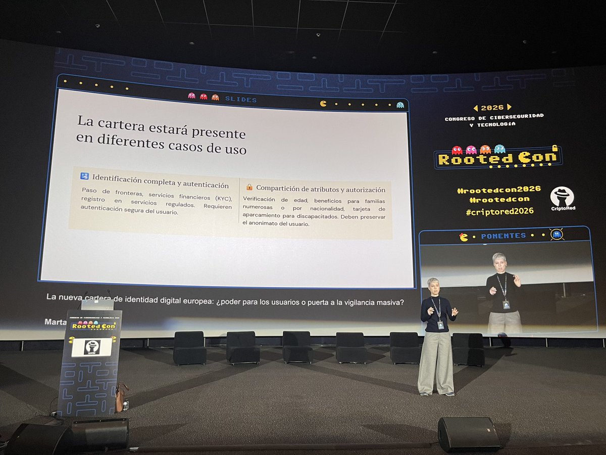 adsuara's tweet photo. Escuchando a @MBeltranPardo, de la @AEPD_es, en @rootedcon: “La nueva cartera de identidad digital europea. ¿Poder para los usuarios o puerta de vigilancia masiva?”
Una de las amenazas es la #linkability #vinculación o #vinculabilidad, que es la antesala de la #porculabilidad. 😈 https://t.co/0bbDrI6ulv