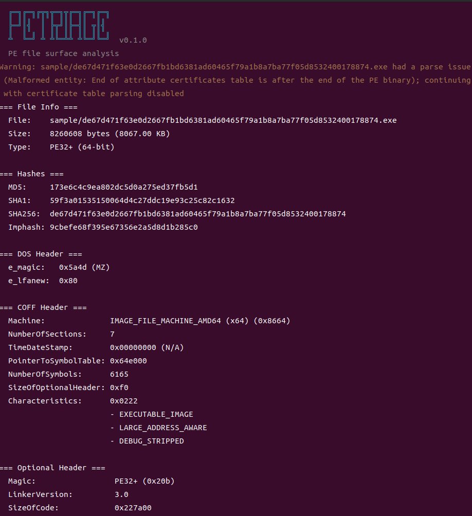 UkyKnight's tweet photo. PETriage: is a Rust PE surface-analysis tool for malware triage.
CLI + GUI on Linux/macOS/Windows. Fully offline (no network required).
Analyze PE files without a Windows-only workflow: 
https://t.co/vwR1SMuZ1V
https://t.co/Mh0mLcc3nS
#rust #pe #malware #triage #petriage https://t.co/nh3D8gbMoE