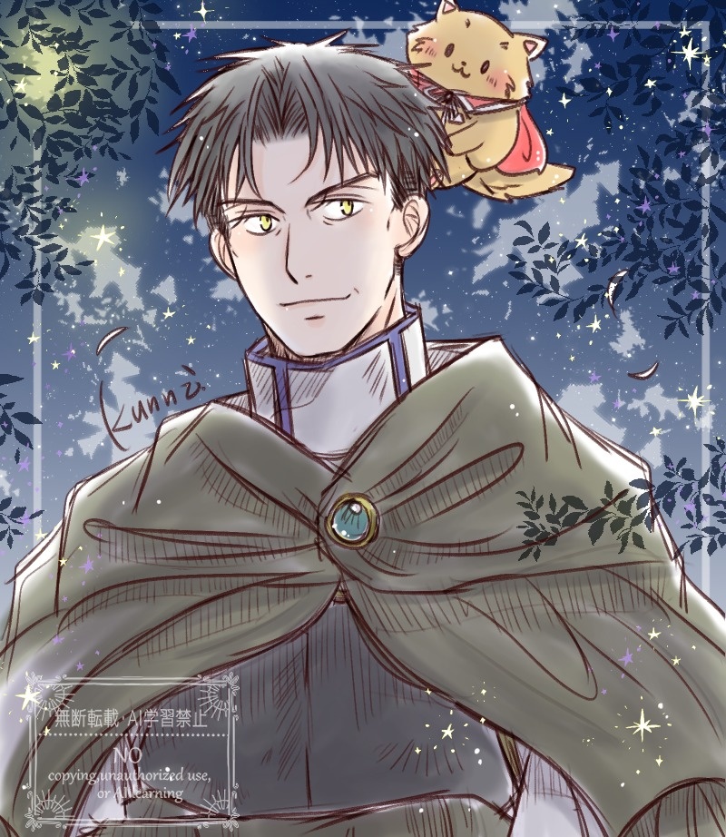 🌳🌕🌳

本日の落書きは推し活！
ザカザカ描いたら楽しくなって、色もつけてみました
ゲオルグさんとムクムクさん
大好きなゲーム、幻水2のおじ…推し様です
ムクムクさん…アニメはおズボン履いちゃうのかしら👖