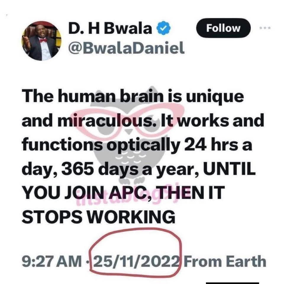 LoloMalison's tweet photo. It’s safe to say Bwala’s brain has stopped working, shameless bunch https://t.co/FxsHHCzkhn