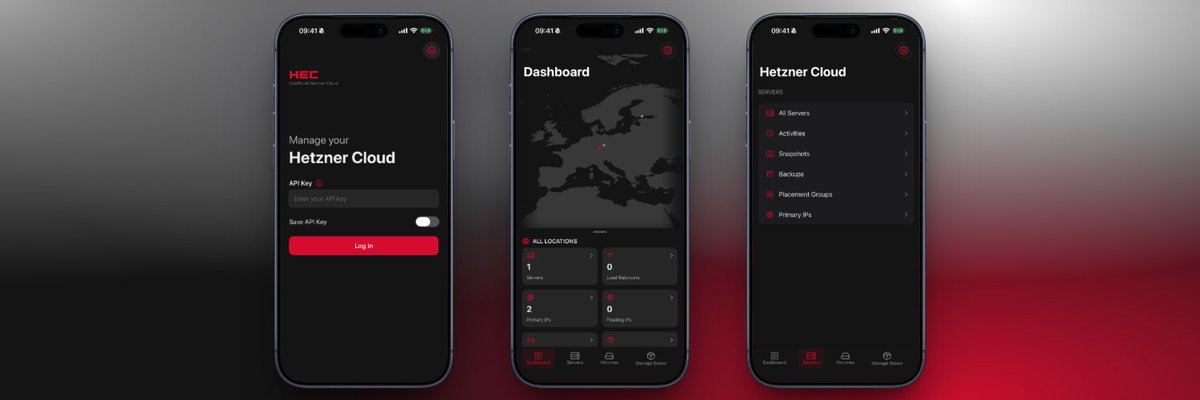 If you're running infrastructure on <a href="/Hetzner_Online/">Hetzner</a>, there's finally a proper native iOS app for it.

HeC - Unofficial Hetzner Cloud gives you full control from your iPhone:

🖥️ Server lifecycle management - create, power on/off, reboot, rescue mode, resize, VNC console
📊 CPU,