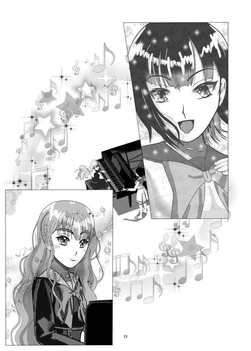 私が描いてる百合漫画は元々
「百合版四月は君の嘘」を描きたくて描いた作品になります。
ピアノの相方がヴァイオリンから始まり、シリーズが進むごとに歌い手、連弾、ダンサーなど相方が変わっていきますが 