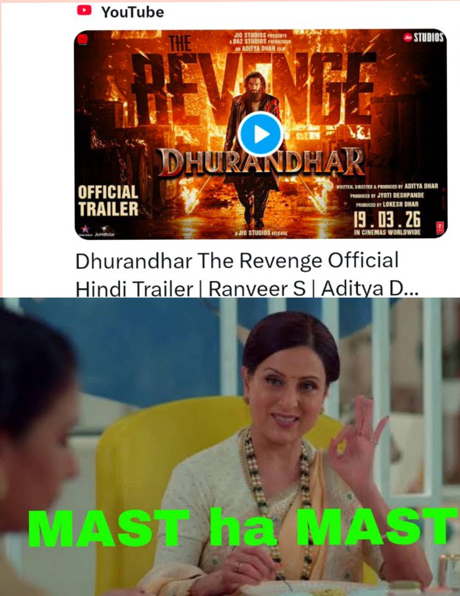 justutkthings's tweet photo. People after watching #DhurandharTheRevenge trailer 
#Dhurandhar2 #Dhurandhar2Trailer https://t.co/HZB6jaeYDK