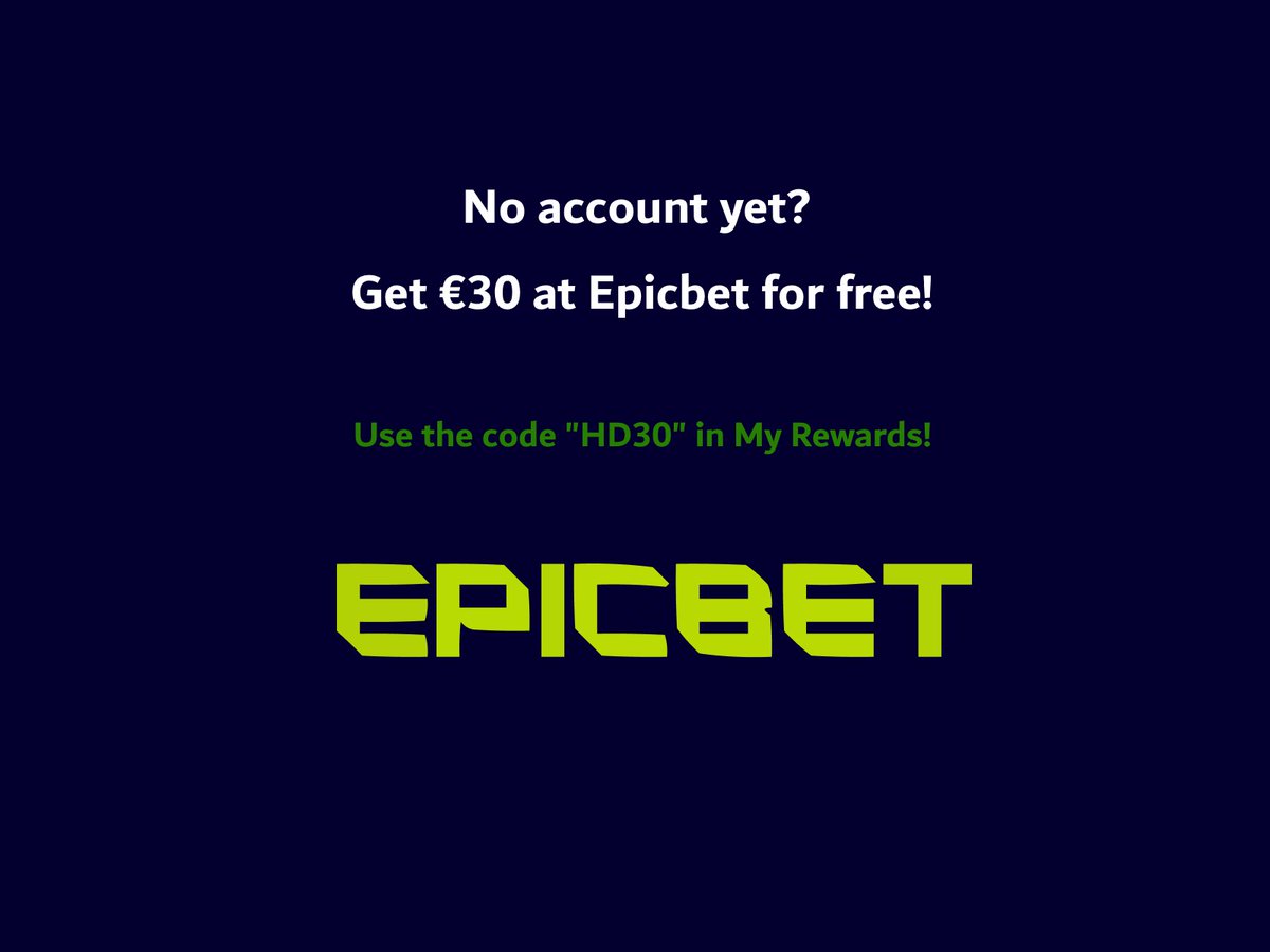 If you do not have an account at Epicbet yet, you can now get €30 to bet on Champions League etc. for free without having to do a deposit 🤑

👍 Go to "My Rewards"
✍️ Type in "HD30"
✅ Get €30 to play with

epicbet.com/en/