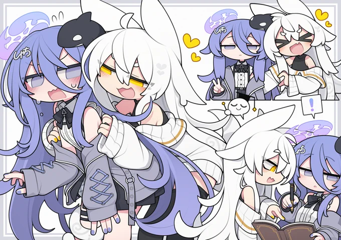 ヴィードさん()家のノノちゃんをドロドラと一緒に描かせていただきました!ドロドラもニコニコで楽しそう