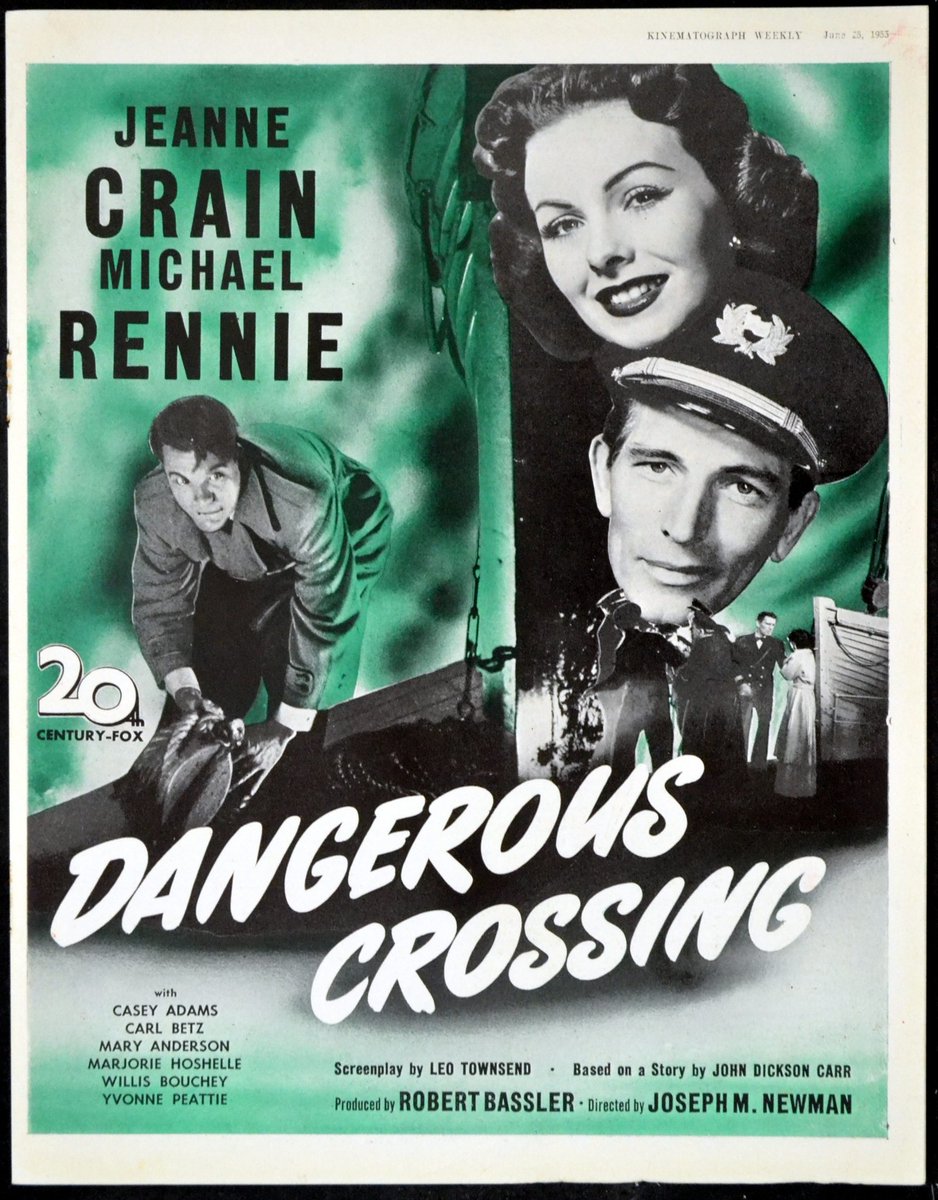 FDCinematheque's tweet photo. TODAY:  

#FilmNoir Season  

We are watching:  

Dangerous Crossing (1953)

Dir: Joseph H Newman

With: Jeanne Crain, Michael Rennie, Max Showalter, Carl Betz  

@FilmDialogueone

#FilmNoir #FilmClub #ClassicFilms #FilmArchive
👇👇👇👇👇👇👇👇👇
https://t.co/8h44hBo1d9 https://t.co/4ETYlzb2EC