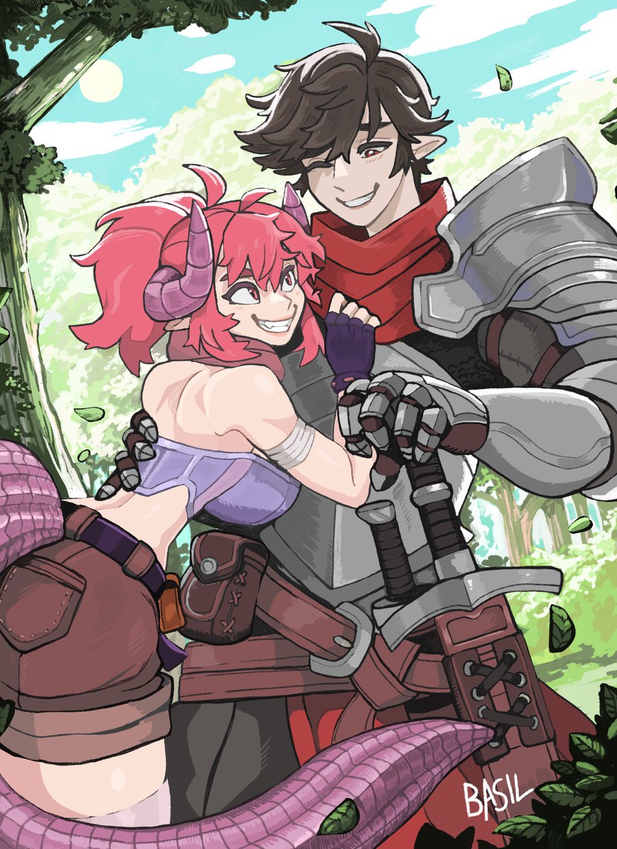 GAOMORNING!! 
GAOGAO! I've been hiding a little secret (an 11.5 year secret) but I wanted to take the time to introduce you to my hot knight fiancé- KnightBozo! Please treat him kindly 🥰 #grapefulart