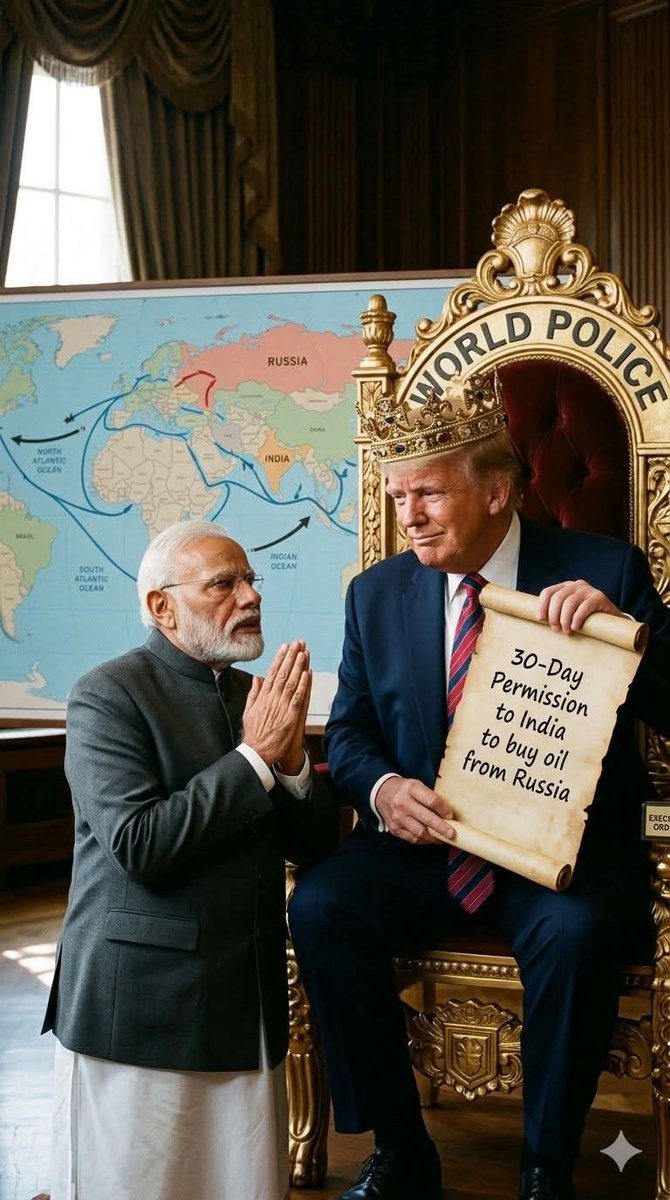 Ibn_e_Jauhar's tweet image. और अब तो अमेरिका ने भी रसिया से तेल खरीदने की अनुमति दे दी है अब तो 30 दिन ऐश है 😉😀🍌
#EpsteinFiles
#डरपोक_प्रधानमंत्री
#CompromisedPM