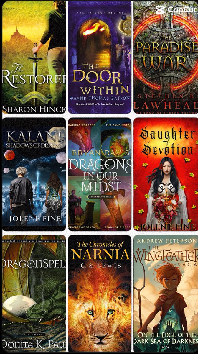 FineJolene28780's tweet image. 9 Christian fantasy books. Have you read any of these? #christianfantasy #fantasybooks #cleanbooks #fantasybookrec