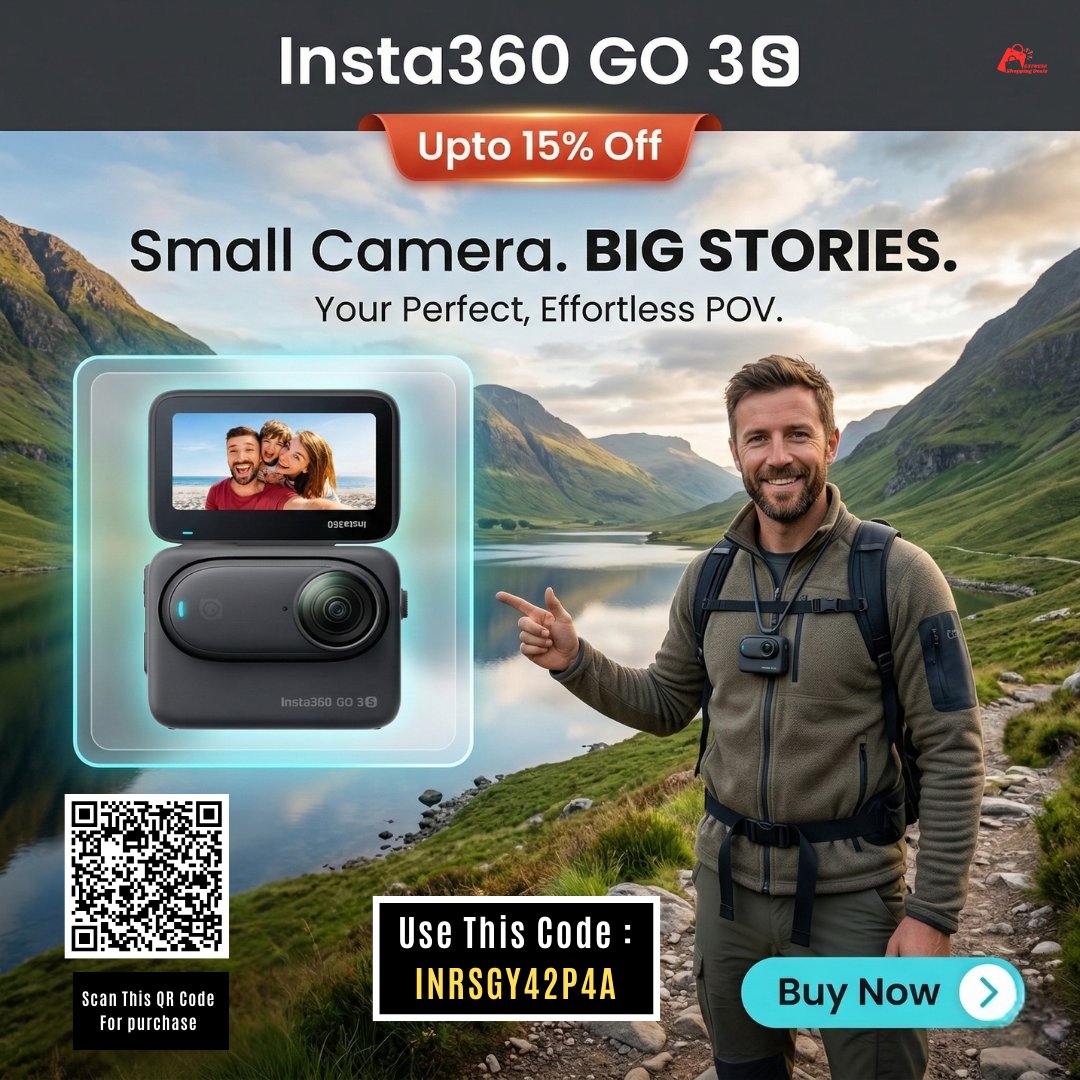 ESDOffers's tweet image. Tiny camera, huge creativity with the Insta360 GO 3S Micro Camera.
Hands-free filming with powerful stabilization and 4K video.
Create epic moments and share your story like never before!

#Insta360GO3S #MicroCamera #POVFilming #ContentCreatorTools #CaptureEveryMoment