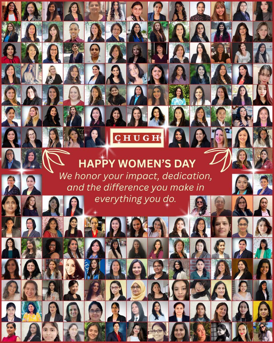 With over 60% of Chugh LLP’s workforce being women, your dedication, leadership, and willingness to support one another continue to strengthen our firm and accelerate progress.

When women share knowledge, opportunity, and encouragement, everyone rises.
Happy Women’s Day!