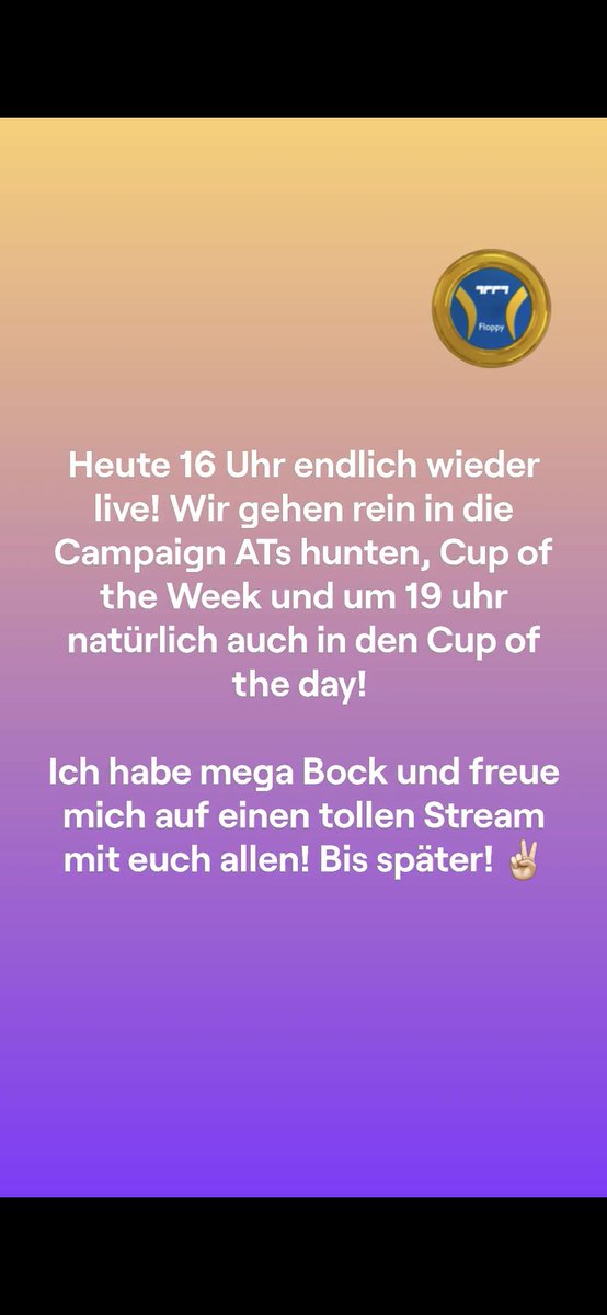 FloppyDriver_'s tweet photo. Der Plan für heute steht!✅️ Volles Programm ab 16 Uhr.

#Trackmania #TwitchDE #COTD https://t.co/4U4uQ5qPl1