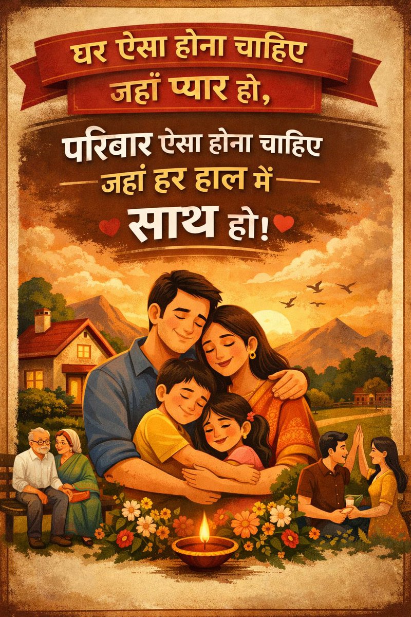 घर ऐसा होना चाहिए जहां प्यार हो और परिवार ऐसा होना चाहिए जहां हर हाल में साथ हो।