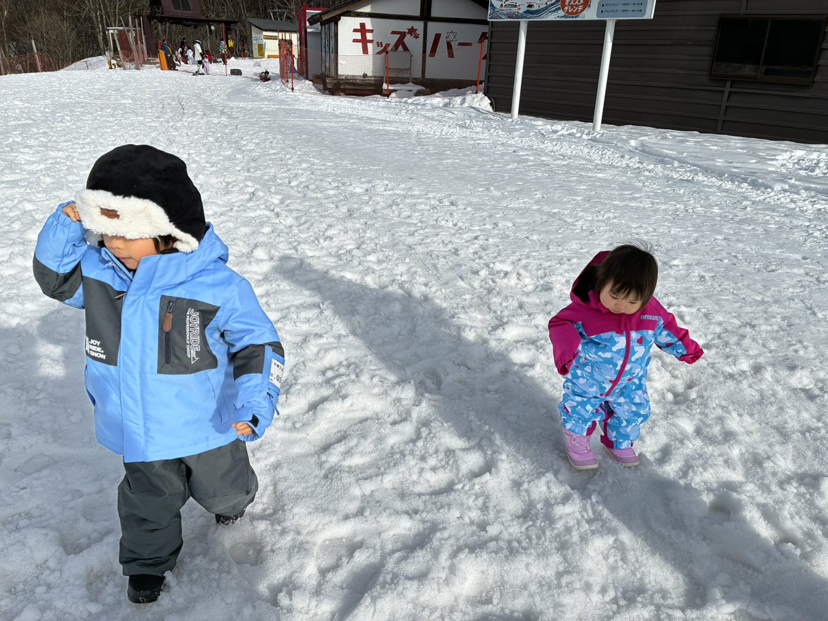 Tomo3gt's tweet photo. 今シーズン２度目のゲレンデ⛷️
久しぶりにスラロームの板履けて良き！
息子を抱えながら一緒に上から滑走してたから腕がパンパンであるw
ギャル(娘)はまだ滑れないから妻と雪遊び☃️ https://t.co/QpRzcS7oOj