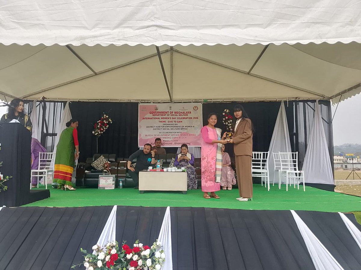 JsdMaiong's tweet photo. Attended as Special Guest at the celebration of International women's Day 2026, organised by the Office of the District Social Welfare Officer and Deputy Commissioner at  kurkulang, Bhoirymbong, Ri Bhoi. #Thanks to DSWO, Ri-Bhoi for a meaningful program! #HappyWomensDay https://t.co/1hR79YH30W