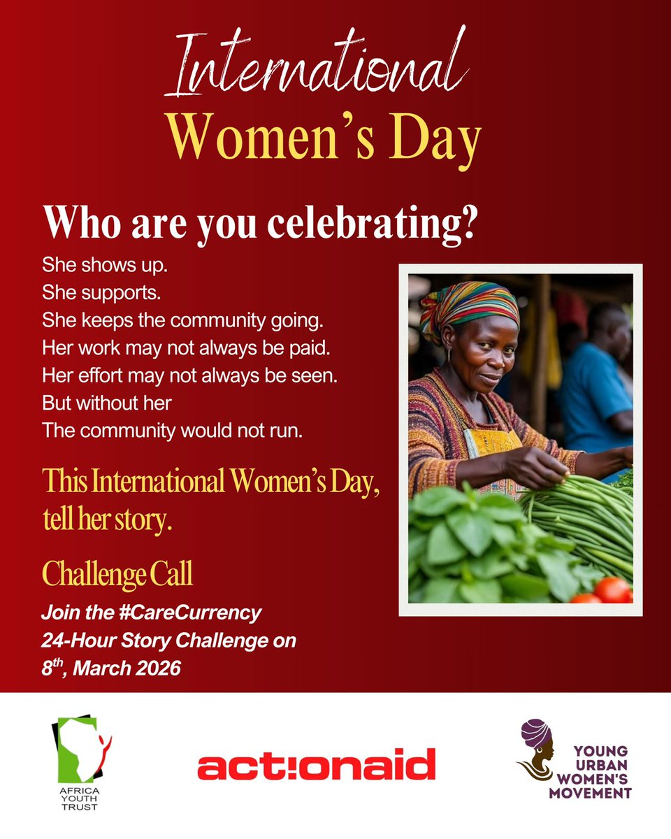 Care is currency.
We’re starting the #CareCurrency relay ahead of #IWD.
Share this poster and tag 3 people to keep the chain going.
<a href="/WhitneyAti94252/">Whitney Atieno</a> <a href="/kamene78628/">Agnes Kamene</a> <a href="/Swabrina_Rama/">Swabrina Ramadhan</a>