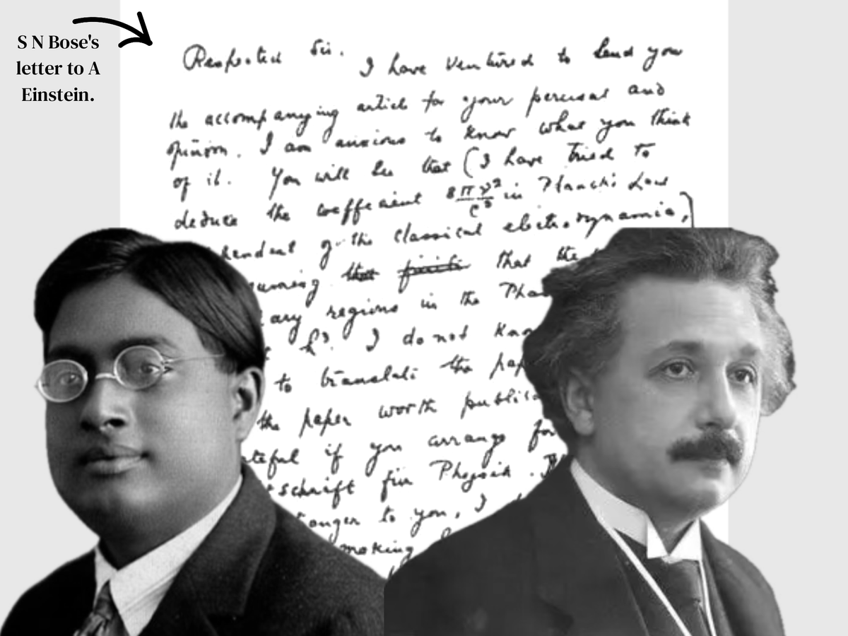 TheMathFlow's tweet photo. Indian physicist Satyendra Nath Bose’s story is one of quiet genius emerging from colonial India, a rejected paper, and a single letter that rewrote quantum physics.

In 1924, he had his revolutionary paper on light quanta rejected by Western journals. He mailed it directly to Albert Einstein with a humble letter.

“Respected Sir, 
I have ventured to send you the accompanying article for your perusal and opinion. I am anxious to know what you think of it… I do not know sufficient German to translate the paper. If you think the paper worth publication, I shall be grateful if you arrange for its publication in Zeitschrift für Physik…”

Einstein was stunned by its brilliance. He personally translated the paper into German, wrote a glowing note, got it published in Zeitschrift für Physik, and then built Bose-Einstein statistics on it.

This single act named an entire class of particles, bosons, after him and laid the foundation for lasers, superfluids, superconductors, and quantum computing.