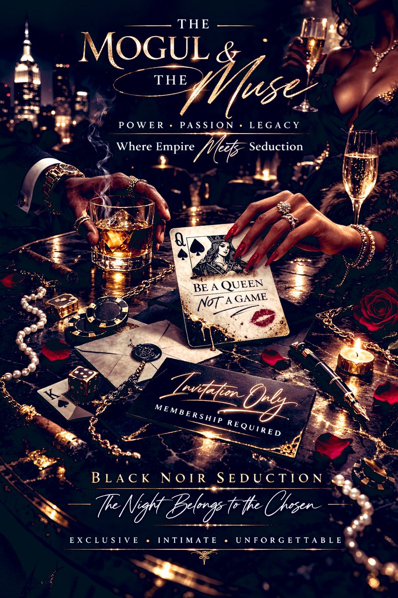 blacknoirevents's tweet image. Introducing our theme night…
The Mogul &amp;amp; The Muse.

High stakes and higher standards.

Step into a world of exclusive intimacy. Are you on the list?

#BlackNoirSeduction
#MogulAndTheMuse
#InvitationOnly
#MembersOnly