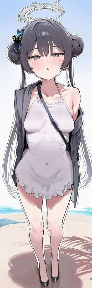 海にお出かけするキサキ