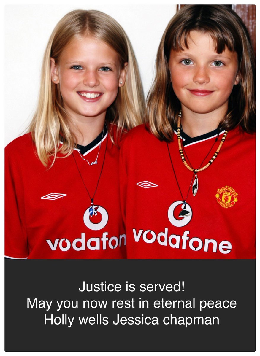 MWandero's tweet photo. No longer speak the name of the monster that took their innocent lives. 
Instead we shout with pride the names 
Holly wells ❤️
Jessica chapman ❤️
As justice is finally served. 
May god keep you safe now and forever. Amen. https://t.co/fiugvDzEIp