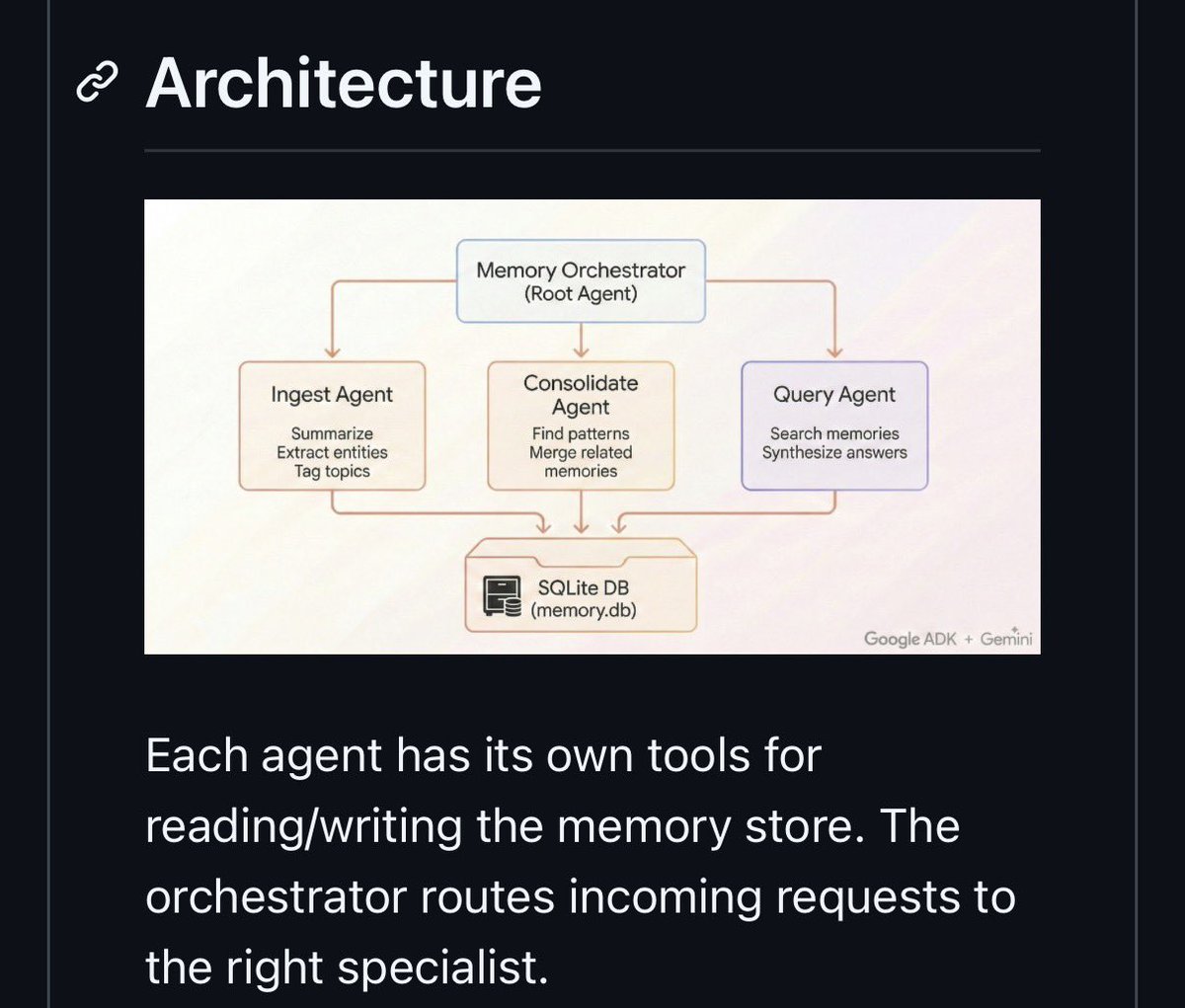 wey_gu's tweet photo. google cloud 也给了一个 memory agent 的开源实现

https://t.co/CRZyXTIScA https://t.co/Ne1YpJhJgc