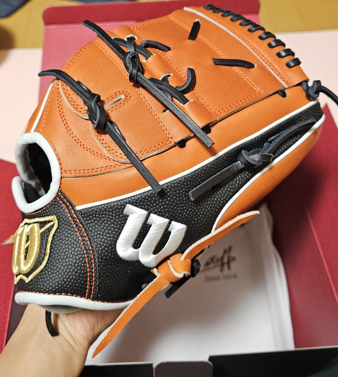 koumoto1118's tweet image. ついにウイルソンのオーダーグラブ完成‼️
大谷選手カラーのSA17型✨
良い…！最高…！

型付けしながら応援するぞ👊
メジャー組のホームラン凄すぎ🎉
#Wilson
#侍ジャパン
