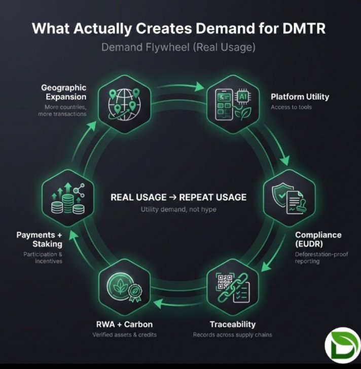 Avatardian's tweet photo. 🚜 The $DMTR "Buyback & Burn" Engine

Dimitra isn't just a speculative token; it’s a utility engine for global agriculture. Their Environmental Protocol (specifically for #EUDR compliance) has a built-in buyback mechanism that creates constant, non-speculative buy pressure:

The Mechanism: 50% of all revenue generated from the Environmental Protocol is used to buy back $DMTR tokens from the open market.

The Scale: With millions of farmers already under contract and the EUDR making compliance mandatory for anyone exporting to Europe, the revenue potential is in the tens of millions.

🔥 The Price Impact Analysis
The impact of a 50% revenue buyback on a low-cap gem like $DMTR cannot be overstated.

Supply Shock: Unlike most tokens that rely on "hype," $DMTR has on-chain demand. If 1 million farmers pay even a small $5 annual compliance fee, that's $5M in revenue—meaning $2.5M in market buybacks.

Liquidity Thinning: On a market cap currently under $10M, millions of dollars in consistent buybacks would trigger a massive upward price spiral.

The "Flywheel" Effect: Higher revenue → More Buybacks → Lower Supply → Higher Price → More Visibility → More Partnerships.

Expect $DMTR at $1 in 2027! You IN?!🔥
