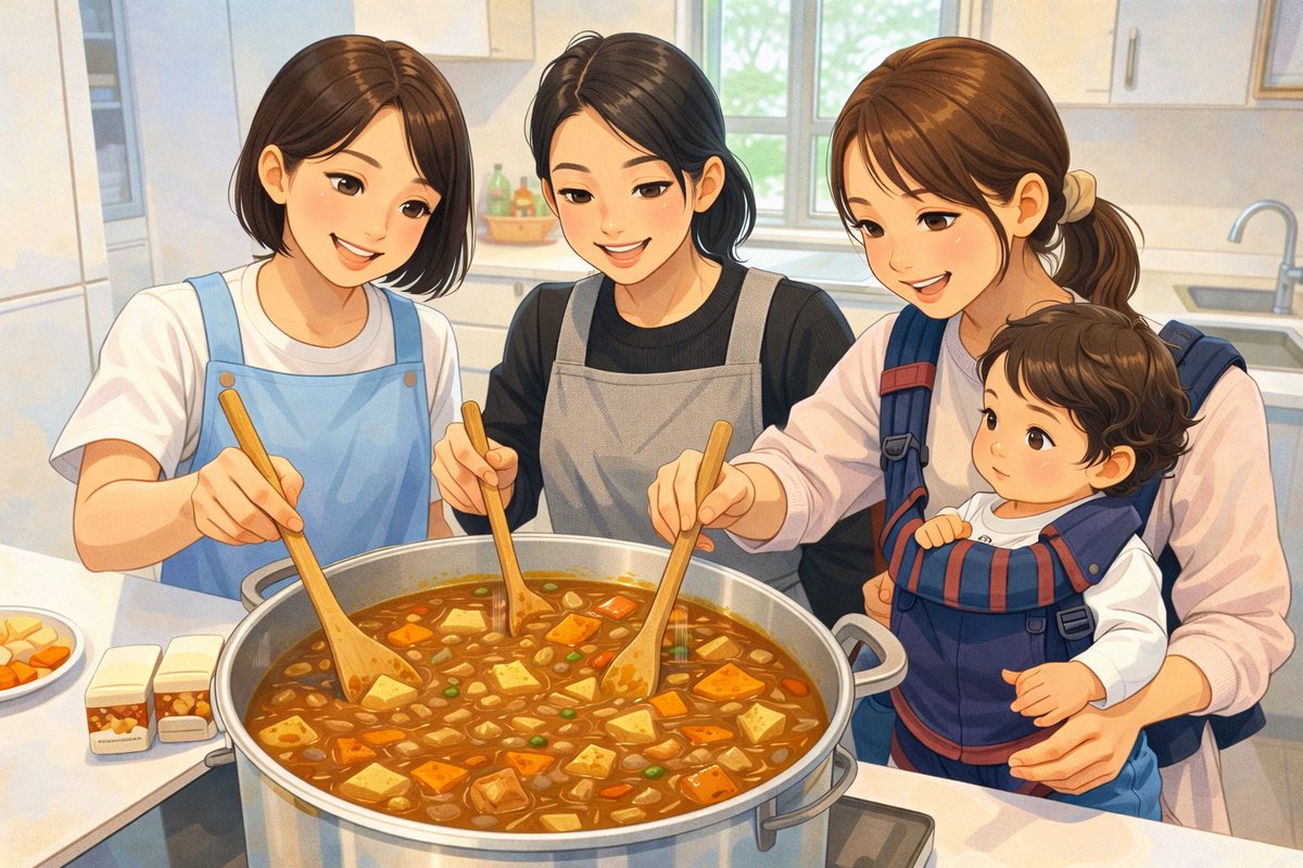 家庭青年で家庭礼拝に向けて準備🌿

解散命令のニュースで
戸惑う人も多い中、

「みんなにお昼ごはんを作りたい」と
40人分の食事を用意。

教会では作れないから、
家に大きなお鍋を買ってくれたり、
炊飯器を持ち寄ったり🥹

こういう時でも、
人のために動ける人たちがいる。

すごいなって思う。