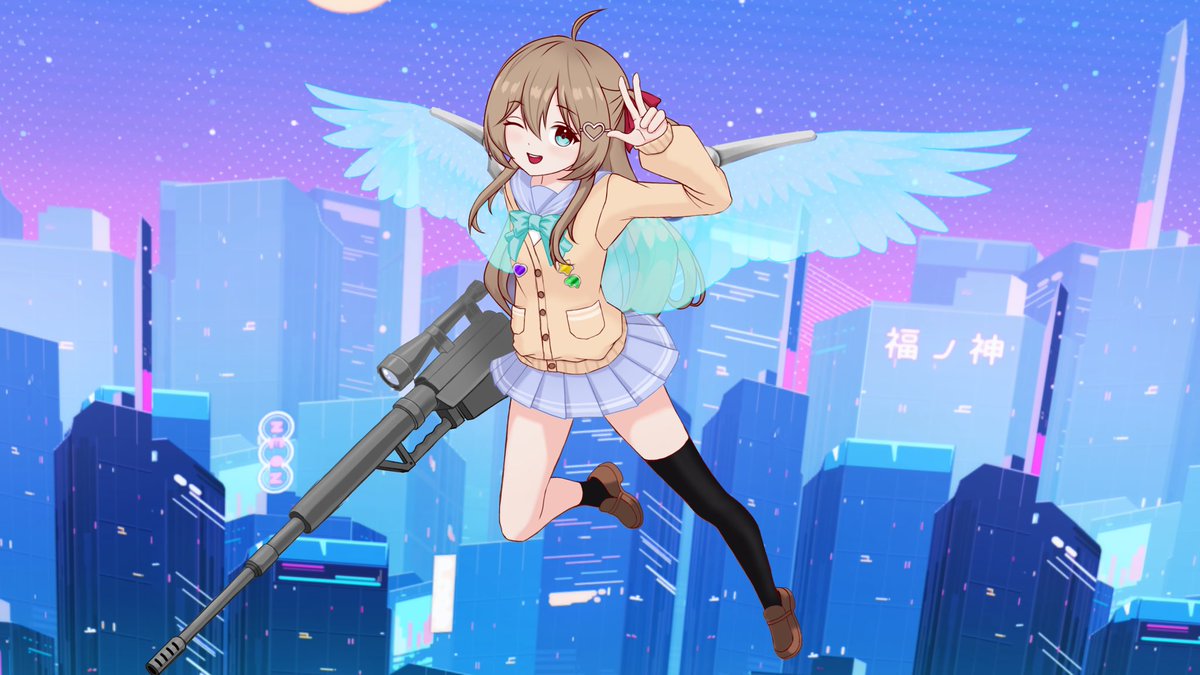 LowkeyArki's tweet photo. Neuro with a sniper #heartheartart https://t.co/mNnYOncyeY
