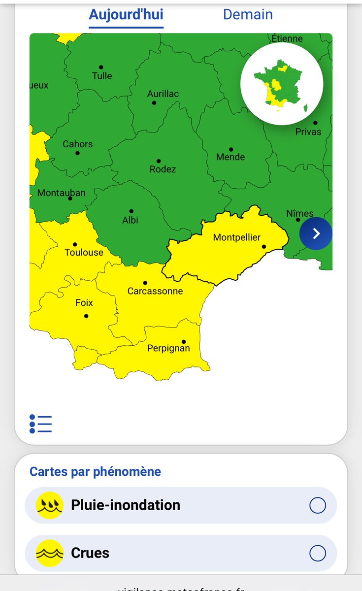 Image de Préfète de l'Hérault - 🟡🌧️Actualisation météo 

Le département de l’Hérault est maintenu en vigilance jaune pour le phéno