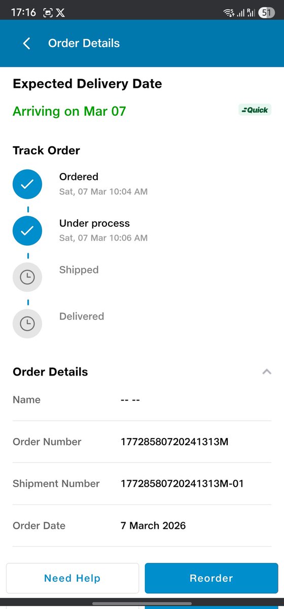 OBJATS's tweet photo. I have order today some groceries from jiomart at 10 AM, but till now they are not able to delivered the items. approx 7 hr passed and the funniest part is that they didn't know the reason behind it. Pathetic service @JioMart @JioMart_Support https://t.co/CplbBmrYpu
