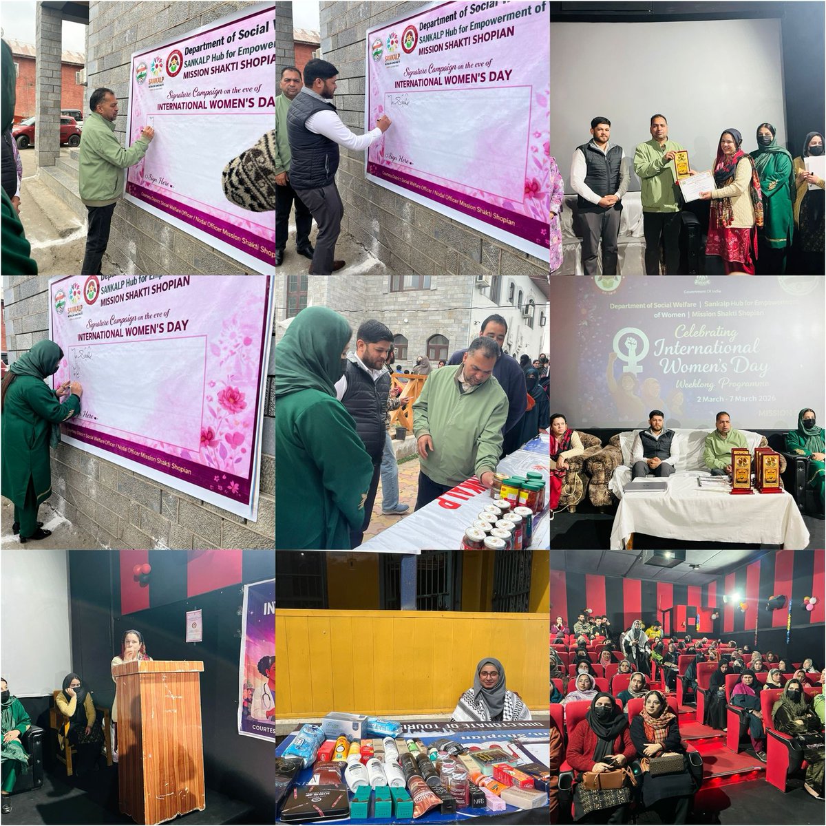 Informationspn's tweet photo. Sankalp Hub for Empowerment of Women, Mission Shakti Shopian Celebrates International Women’s Day at Town Hall
Shopian, 

Women entrepreneurs &amp; students, were felicitated for their achievements and contribution 
@OfficeOfLGJandK @CM_JnK
@diprjk @shishrgupta @dmshopian @Shewspn https://t.co/gSDqxqiIla