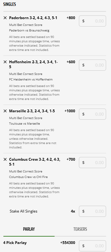 68% (35-16) Run in 4% Parlays (+58.8u)

Got a 2-match 4% Parlay for Saturday (first match starts at 9:30am ET) with two Team Totals at wt.buzz/pl along with a Free Play. 

Saturday's Correct Score Lotto👇that you can bet as singles or in a Round Robin. Good luck!